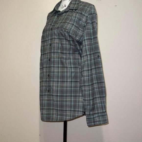 G.H. Bass Mens Gray Plaid Long Sleeve Collared Outdoor Button Up Shirt Sz Large - Picture 3 of 13